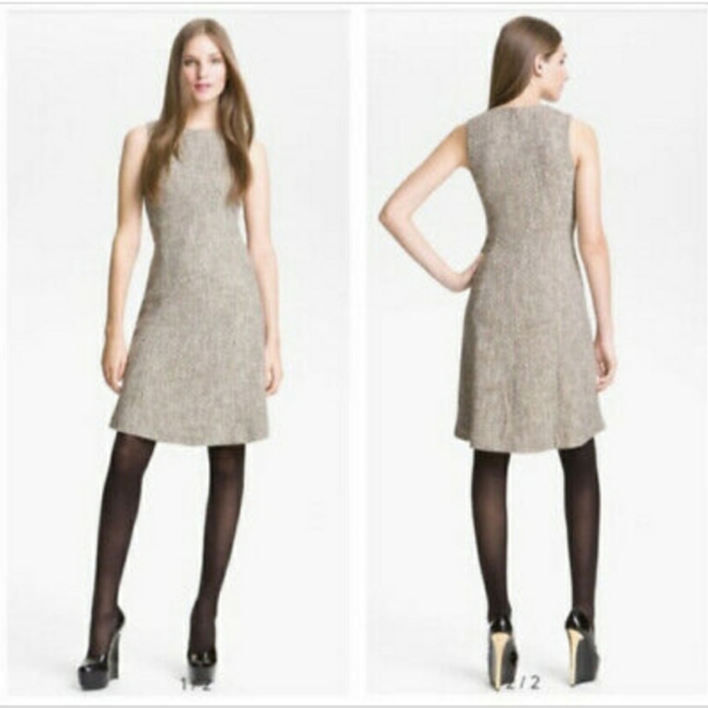 ✨ Daxe Fatik Metallic Tweed Sleeveless Sheath Dress ✨
